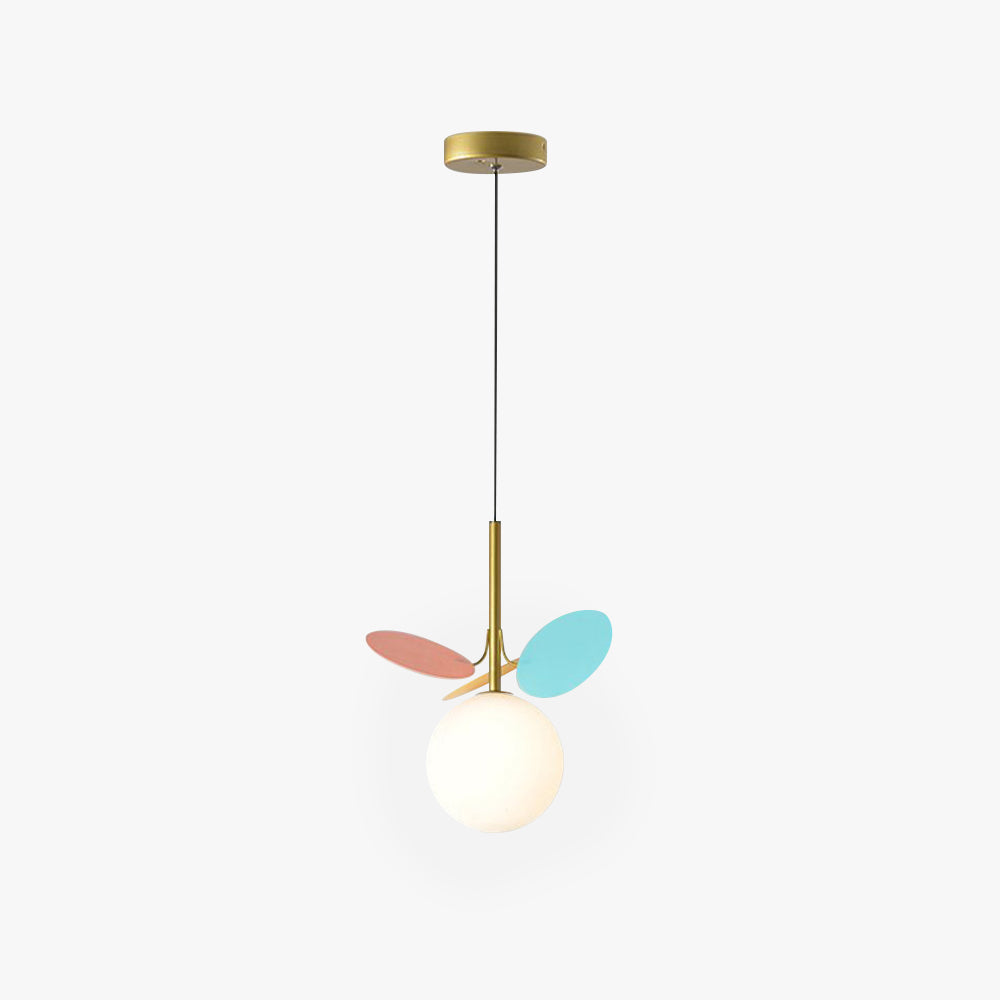 Arisha Luminaires Suspensions Globe Moderne Design Métal Verre Multicolore/Blanc Salon/Chambre d&