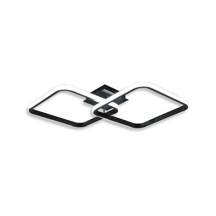 Arisha Plafonnier Carré/Rectangle/Rond Moderne, Métal/Acrylique, Noir/Blanc, Salon - Neutralighting