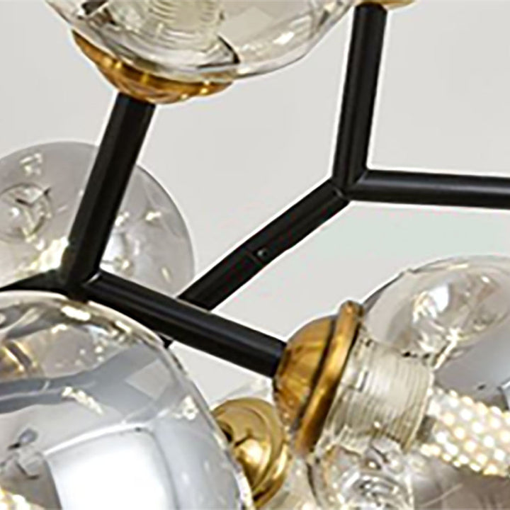 Valentina Moderne LED Suspension Noir Métal Verre Salon Chambre à Coucher - Neutralighting