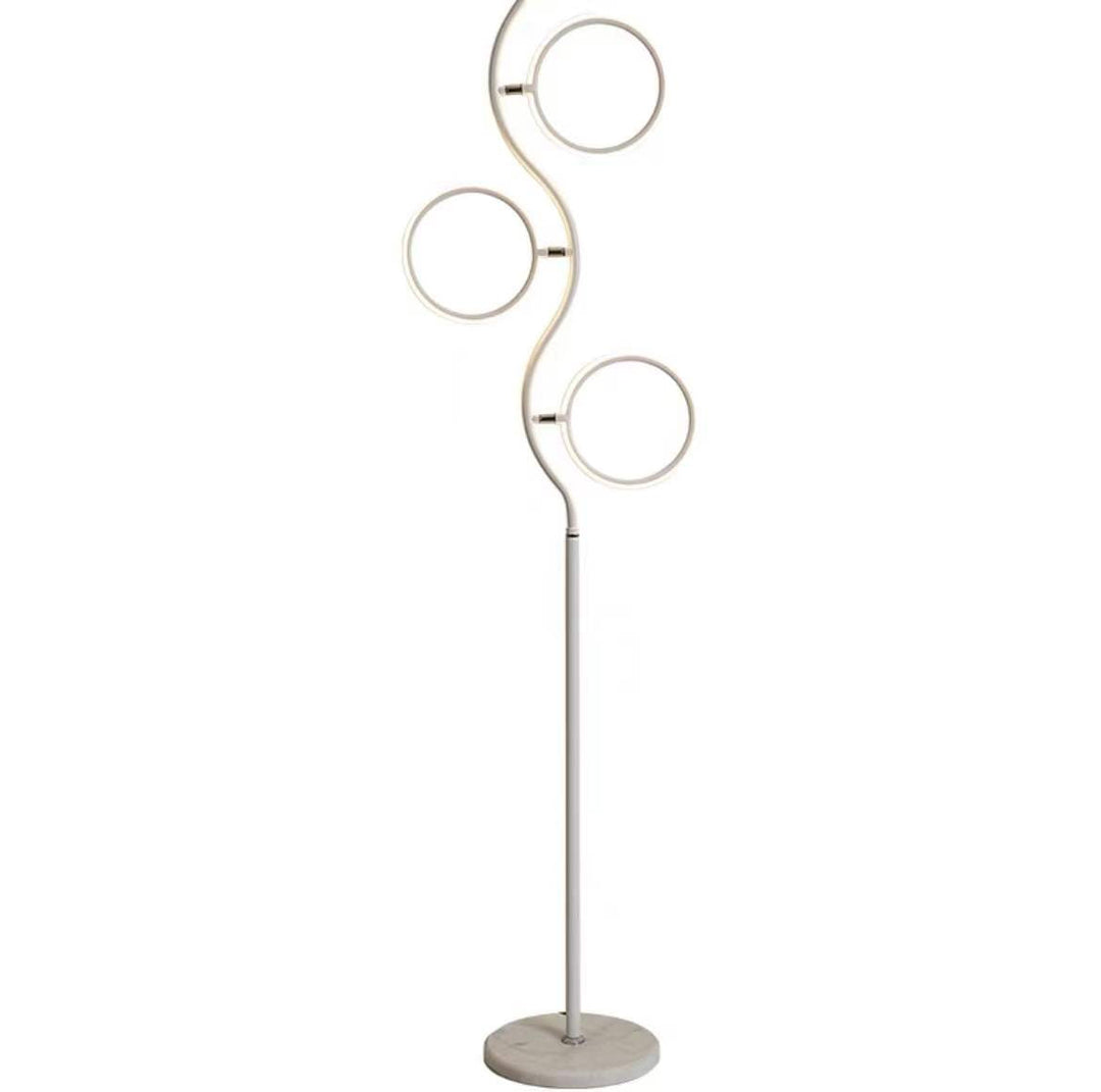 Arisha Design Lampadaire Rond Moderne Métal/Acrylique Noir/Blanc Salon/Chambre - Neutralighting