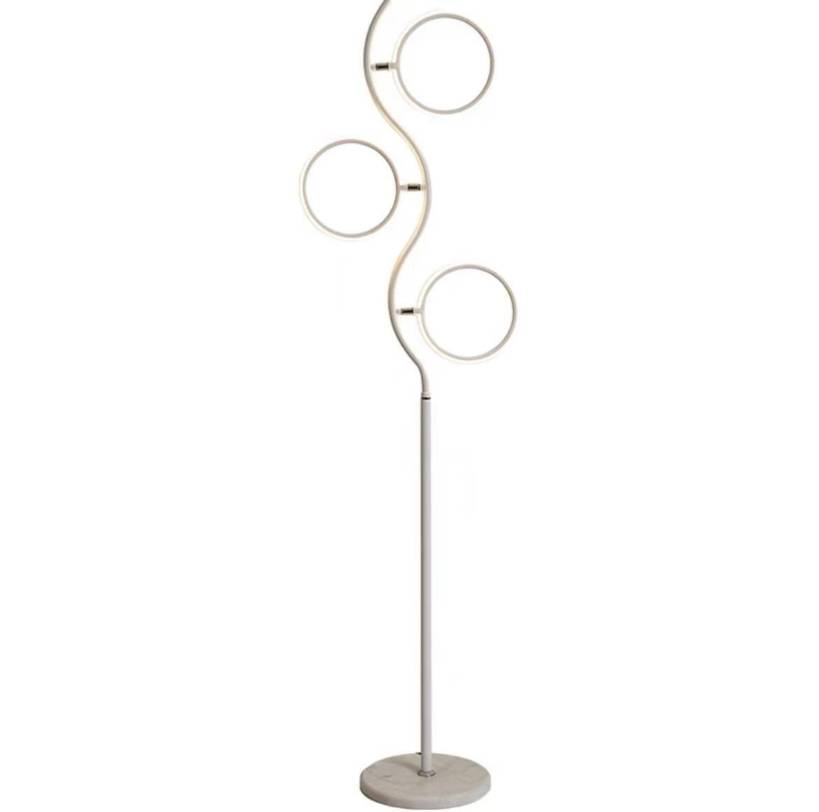 Arisha Design Lampadaire Rond Moderne Métal/Acrylique Noir/Blanc Salon/Chambre - Neutralighting