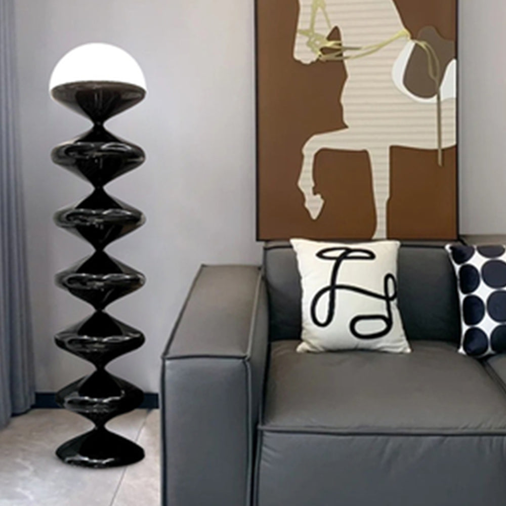 Salagado Lampadaire Gourde Moderne, Métal, Noir/Blanc, Salon - Neutralighting