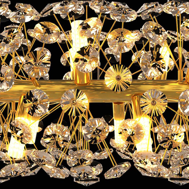 Arisha Moderne Luminaires Suspensions Grande Fleur/Multi Luxe Métal/Cristal Doré Salon/Chambre à Coucher/Salle à Manger - Neutralighting