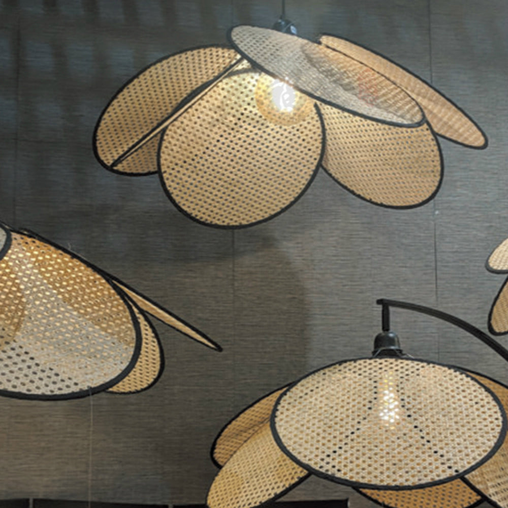 Ritta Lampadaire Fleur Naturel, Métal/Rotin, Beige, Salon/Chambre - Neutralighting