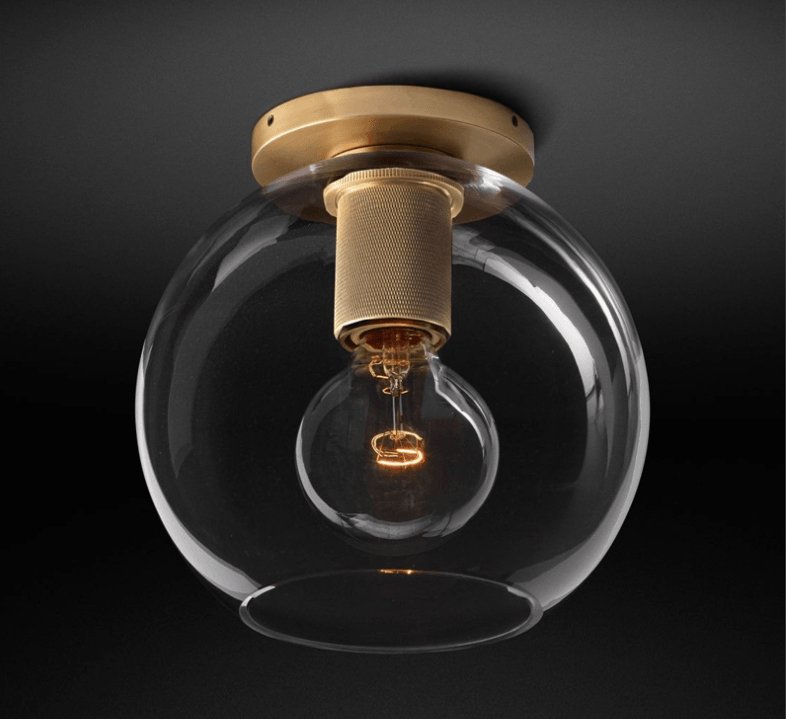 Solara Lumière de Plafond Conique en Verre et Laiton Industrielle - Neutralighting