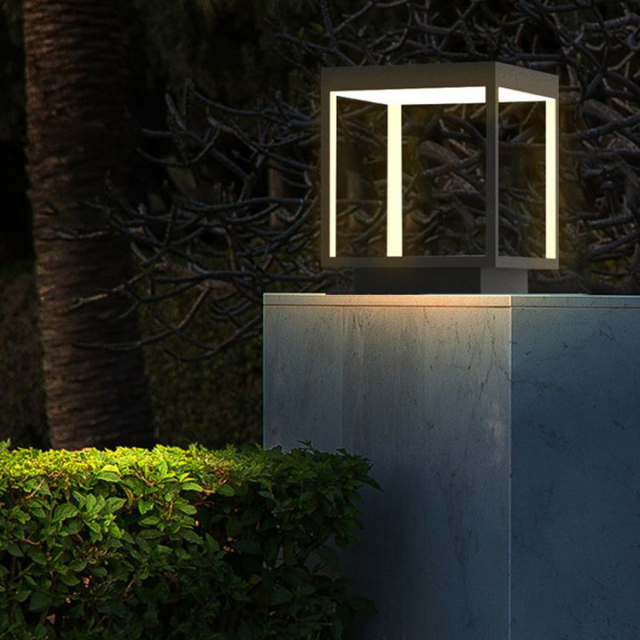 Ray Lampe de Poteau Rectangulaire Moderne, Métal, Noir, Jardin - Neutralighting
