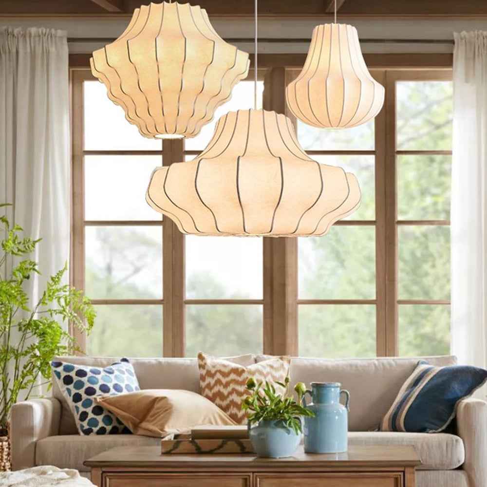 Ritta Design Italien Luminaires Suspensions Moderne Métal Soie Blanc Salle à Manger - Neutralighting