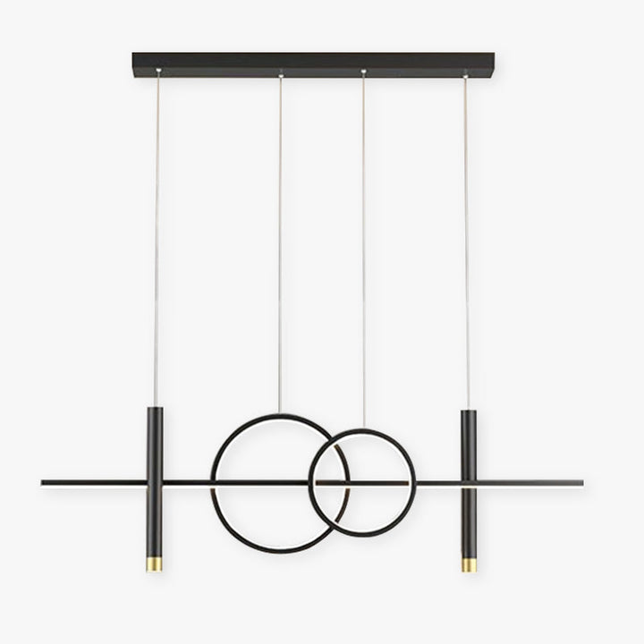 Arisha Suspension Circulaire Moderne LED Métal Noir/Or Salon/Salle à manger - Neutralighting