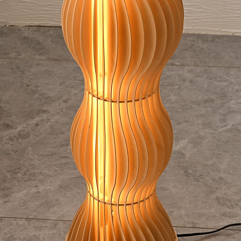 Muto Lampadaire Vague Moderne, Bois, Kaki, Salon - Neutralighting