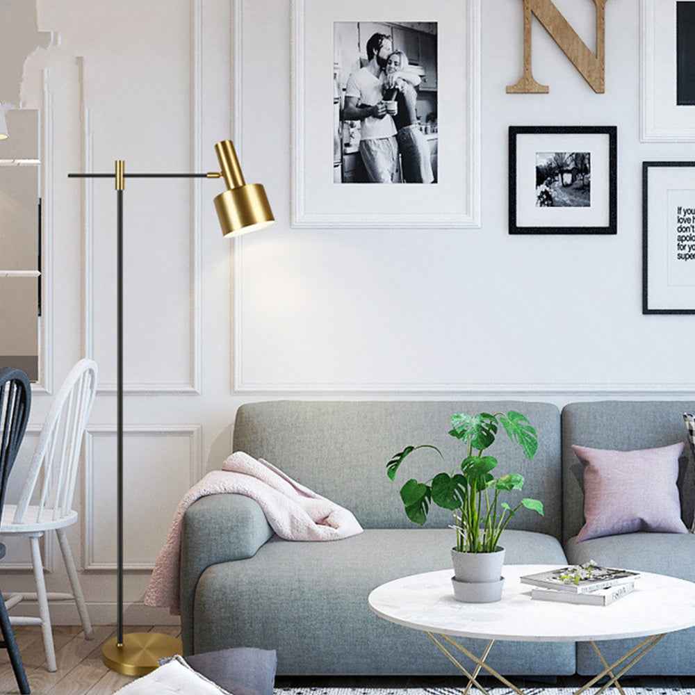 Arisha Design Lampadaire Linéaire Simple Métal Or/Noir Salon/Bureau - Neutralighting