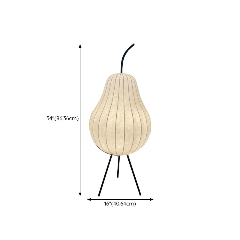 Ritta Lampadaire Poire Art Deco, Métal/Tissu, Beige, Salon - Neutralighting