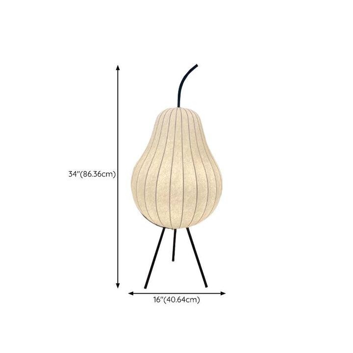 Ritta Lampadaire Poire Art Deco, Métal/Tissu, Beige, Salon - Neutralighting