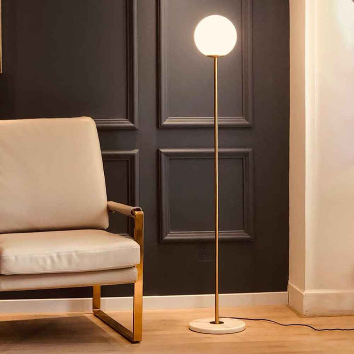 Valentina Design Lampadaire Bulle Simple Métal/Acrylique Doré Salon - Neutralighting