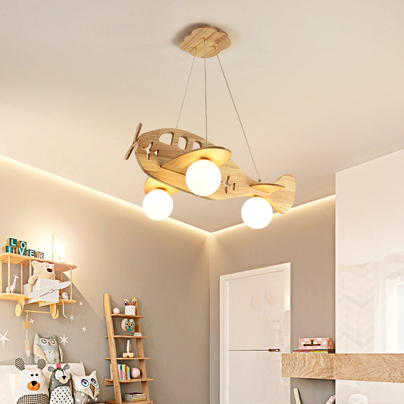 Aria Luminaires Suspension Avion Moderne, Bois, Chambre d&