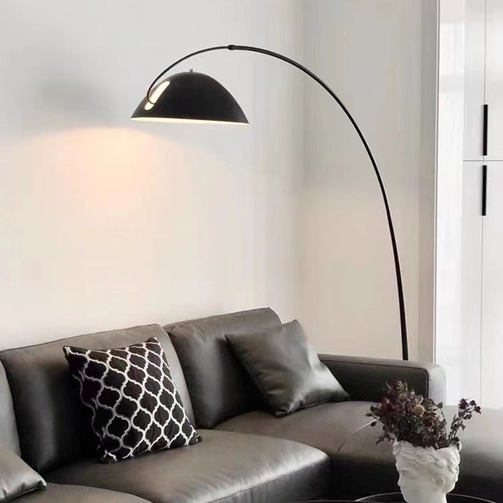 Arisha Lampadaire Canne à Pêche Simple, Métal, Noir, Salon - Neutralighting