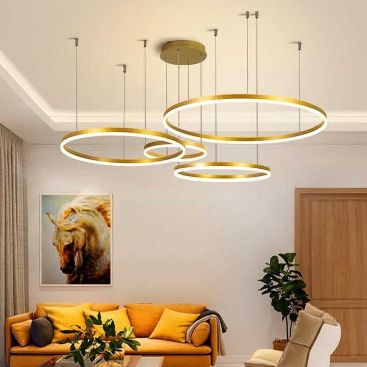 Remi Suspension Anneau Moderne Métal Noir/Doré/Café Salon - Neutralighting