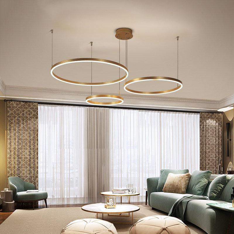 Remi Suspension Anneau Moderne Métal Noir/Doré/Café Salon - Neutralighting