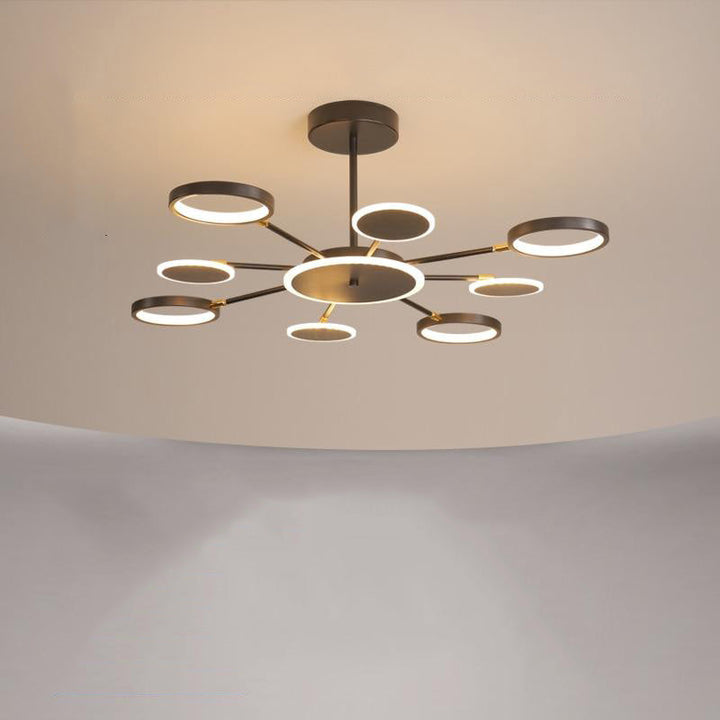 Moderne Suspension Multi Contemporaine, Metal/Acrylique, Noir Mat, Salon - Neutralighting