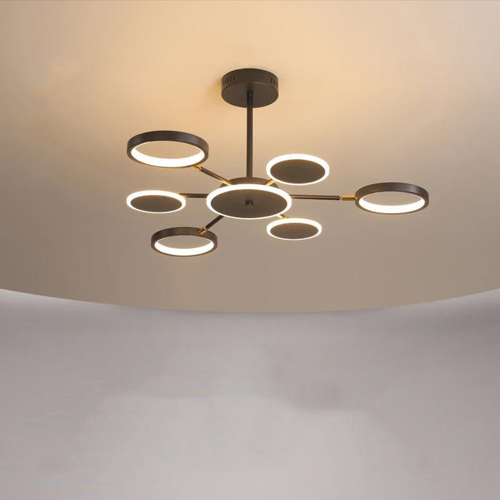 Moderne Suspension Multi Contemporaine, Metal/Acrylique, Noir Mat, Salon - Neutralighting
