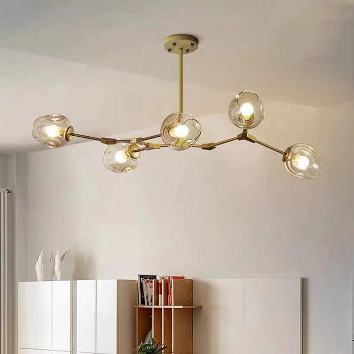 Kirae Suspension Nordique. Verre. Noir/Or. Salon - Neutralighting