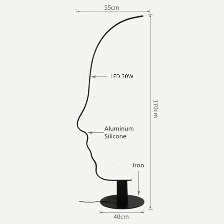 Ray Lampe sur pied Led visage de humain postmoderne pour la chambre - Neutralighting