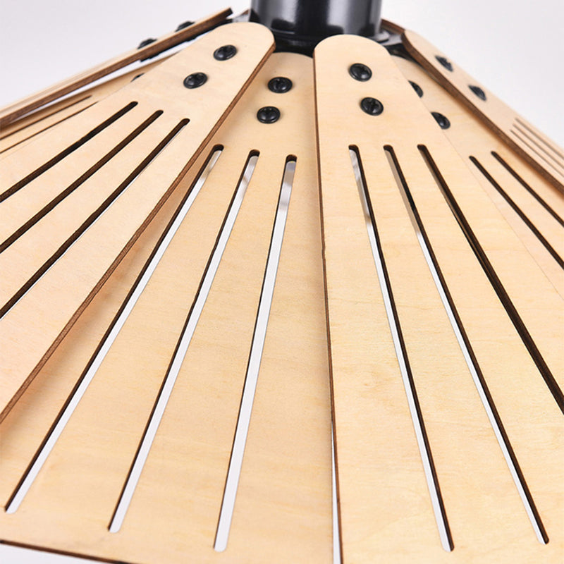 Muto Luminaires Suspension Rétro, Jaune/Brun, Métal &amp; Bois - Neutralighting