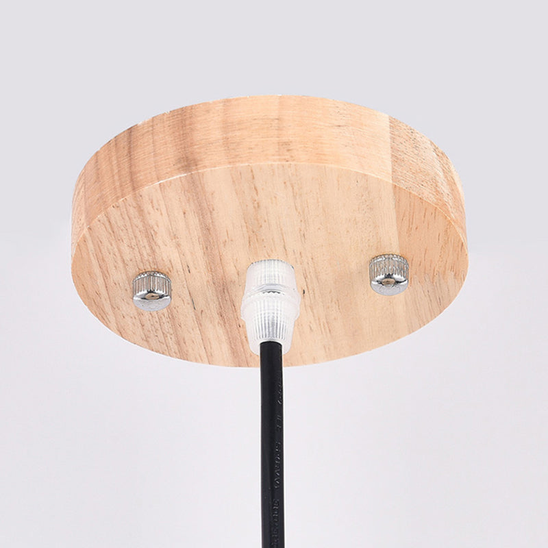 Muto Luminaires Suspension Rétro, Jaune/Brun, Métal &amp; Bois - Neutralighting