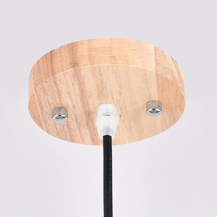Muto Luminaires Suspension Rétro, Jaune/Brun, Métal &amp; Bois - Neutralighting