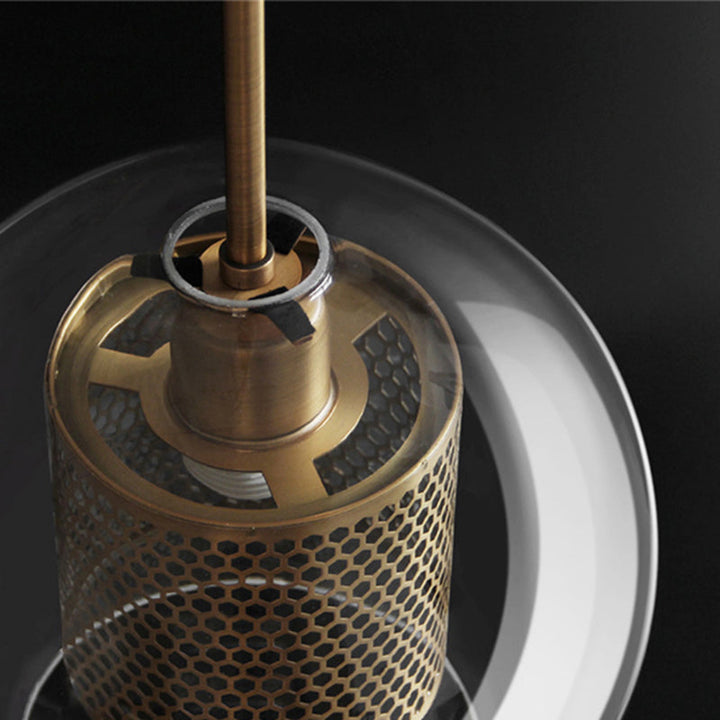 Hessa Suspension Globe/Cylindre Moderne. Métal/Verre. Doré/Argent. Salon - Neutralighting