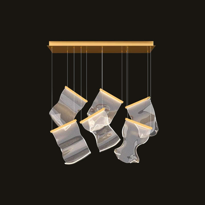 Kristy Suspension Carrée Contemporaine Métal/Acrylique Doré Salon/Escalier - Neutralighting