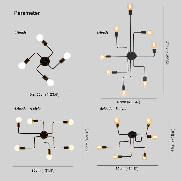 Plafonnier Arisha Métal Noir LED