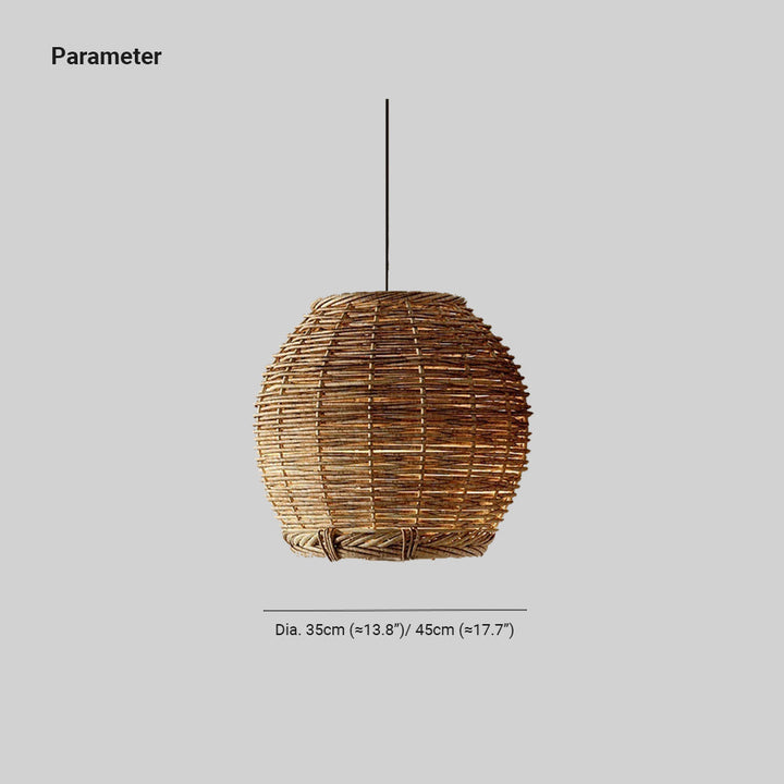 Ritta Suspension Luminaire LED Bois Rotin Salon/Salle à Manger - Neutralighting