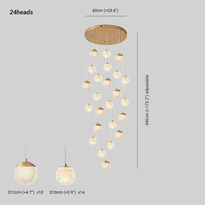 Arisha Luminaires Suspensions Multi/Bulle Moderne Métal/Acrylique Doré Chambre à Coucher - Neutralighting