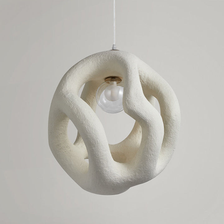Avi Suspension Globe Moderne, Métal/Résine, Blanc/Noir, Bar/Salle de Séjour - Neutralighting