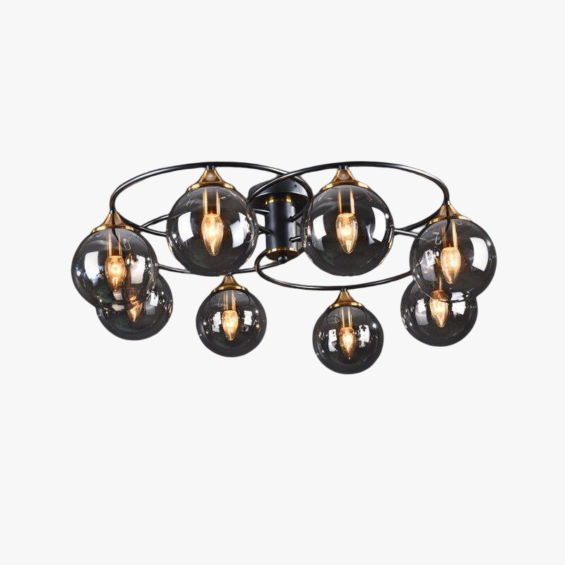Valentina Plafonnier Boule Moderne, Métal/Verre, Ambre/Gris Fumé, Salon - Neutralighting