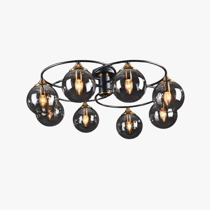Valentina Plafonnier Boule Moderne, Métal/Verre, Ambre/Gris Fumé, Salon - Neutralighting