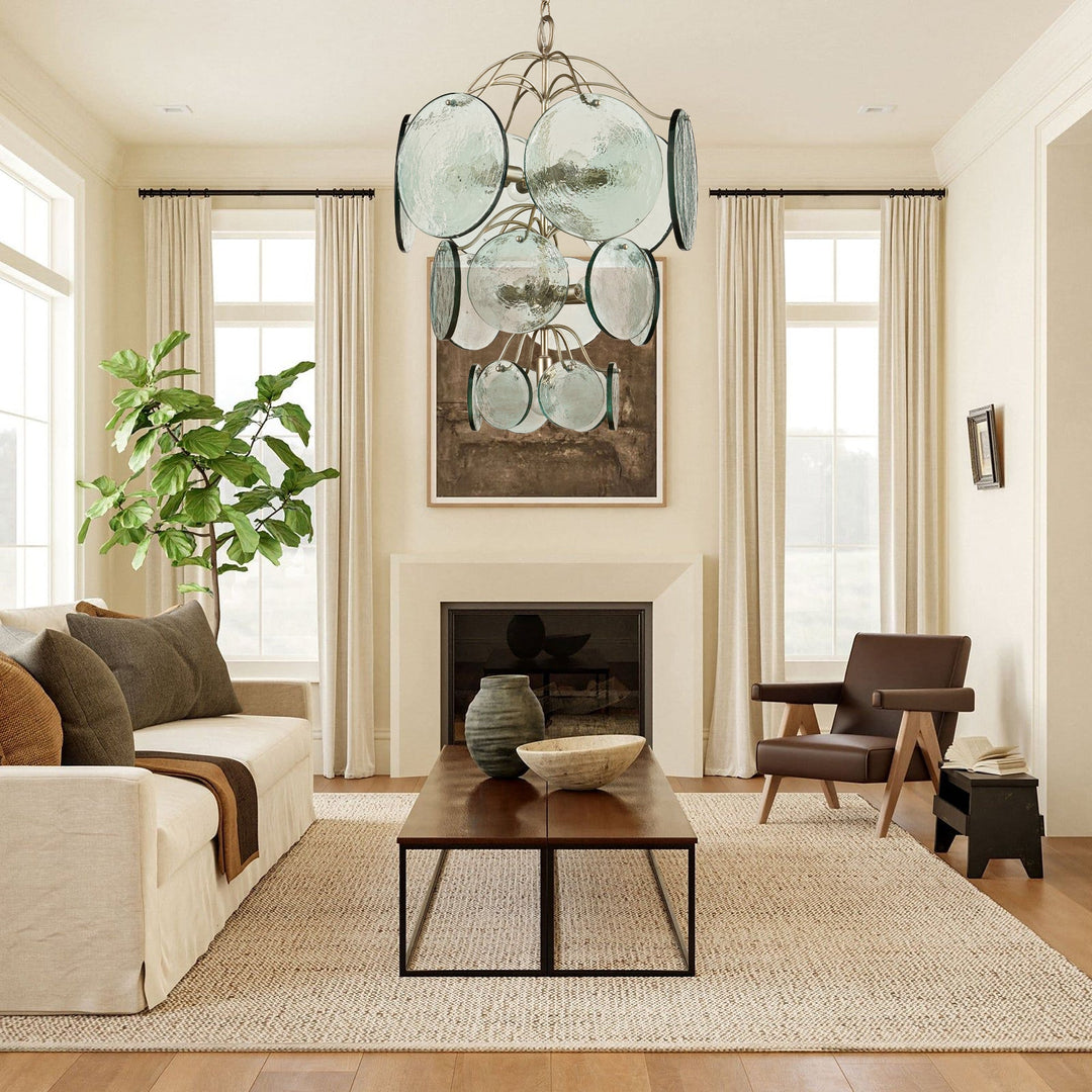 Aurora Chandelier en Verre Disc Moderne - Neutralighting