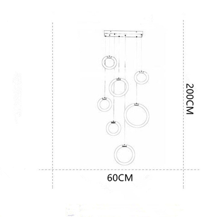 Valentina Luminaires Suspension LED Anneau Simple, Métal, Or, Salon - Neutralighting