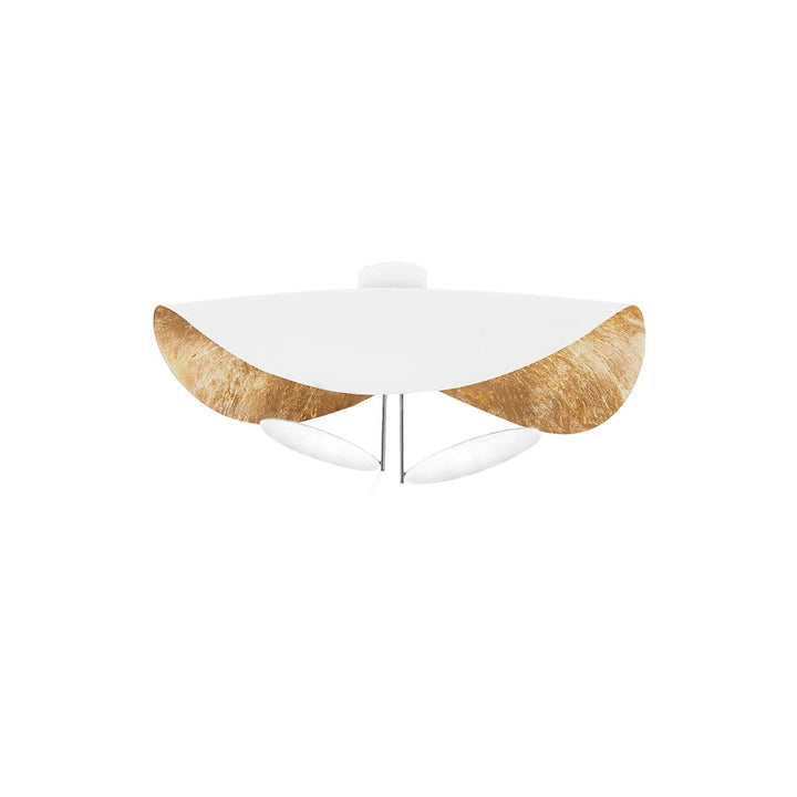 Solara Plafonnier Abat-jour Courbé et Intérieur Doré - Neutralighting