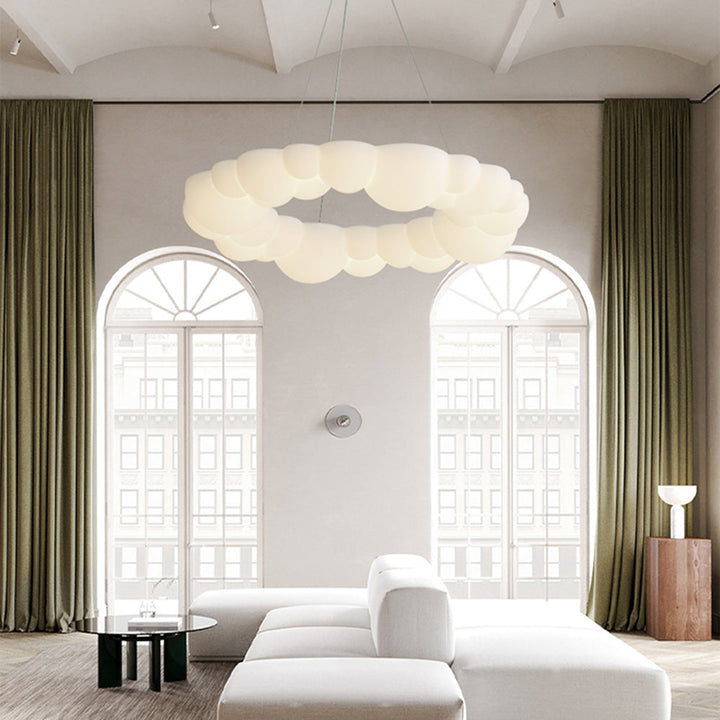 Arisha Plafonnier/Suspension Petale Moderne, Metal/Acrylique, Blanc, Salon - Neutralighting
