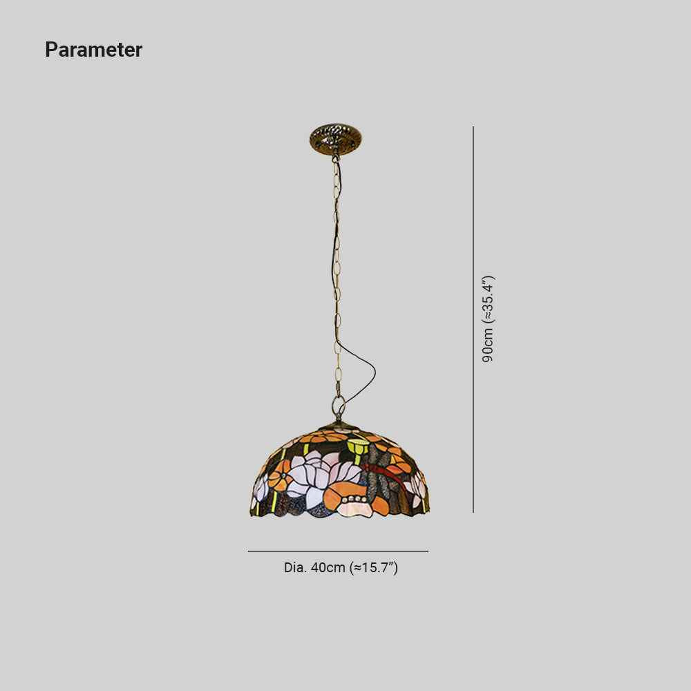 Tiffany Vintage Art LED Suspension Verre Chambre À Coucher - Neutralighting