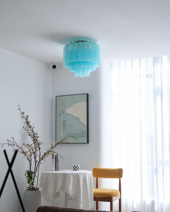 Aurora Plafonnier Blanc Murano Verre Superposé Élégant Moderne - Neutralighting