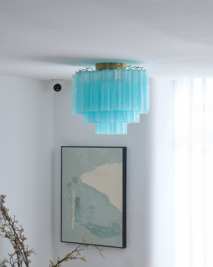 Aurora Plafonnier Blanc Murano Verre Superposé Élégant Moderne - Neutralighting