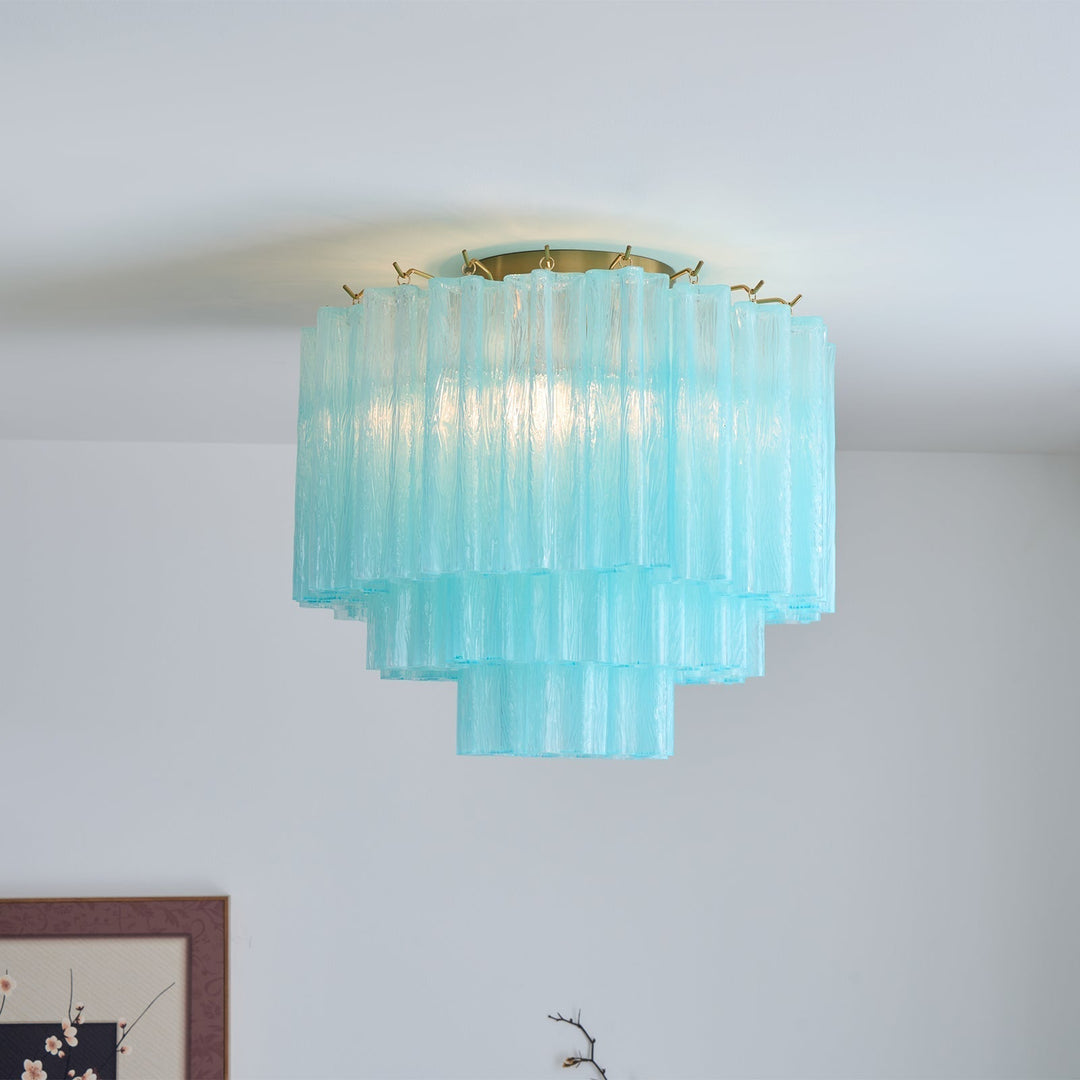 Aurora Plafonnier Blanc Murano Verre Superposé Élégant Moderne - Neutralighting