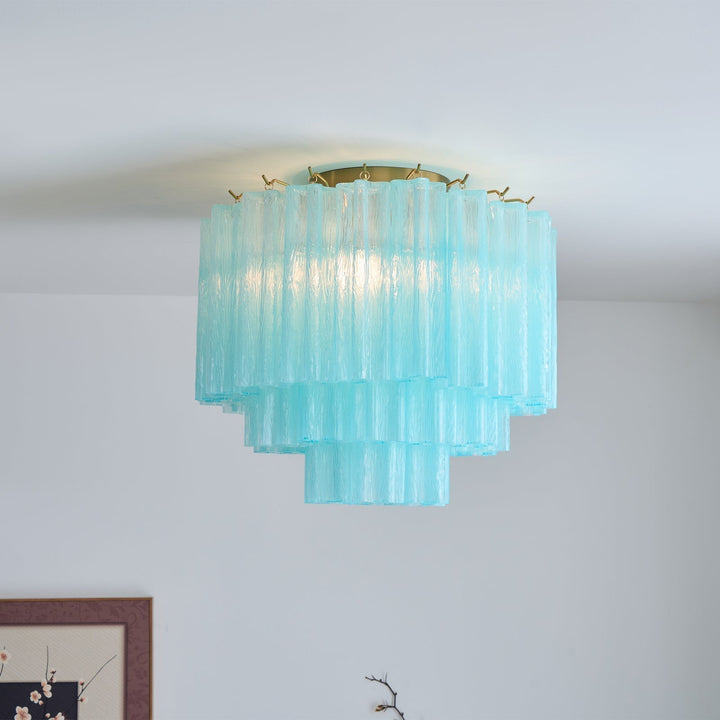 Aurora Plafonnier Blanc Murano Verre Superposé Élégant Moderne - Neutralighting