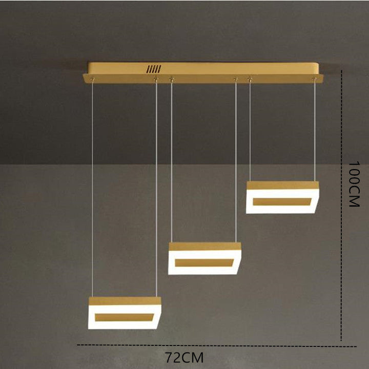 Arisha Suspension Rectangulaire Moderne, Metal/Acrylique, Or, Bureau - Neutralighting