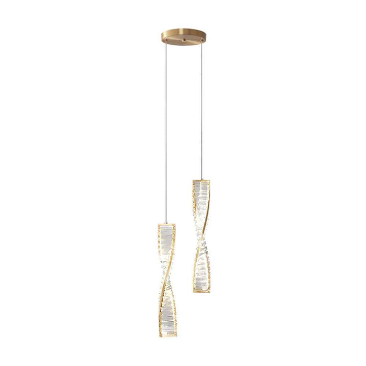 Kristy Suspension Carrée Moderne, Métal/Cristal, Noir/Or, Chambre à Coucher/Bar - Neutralighting