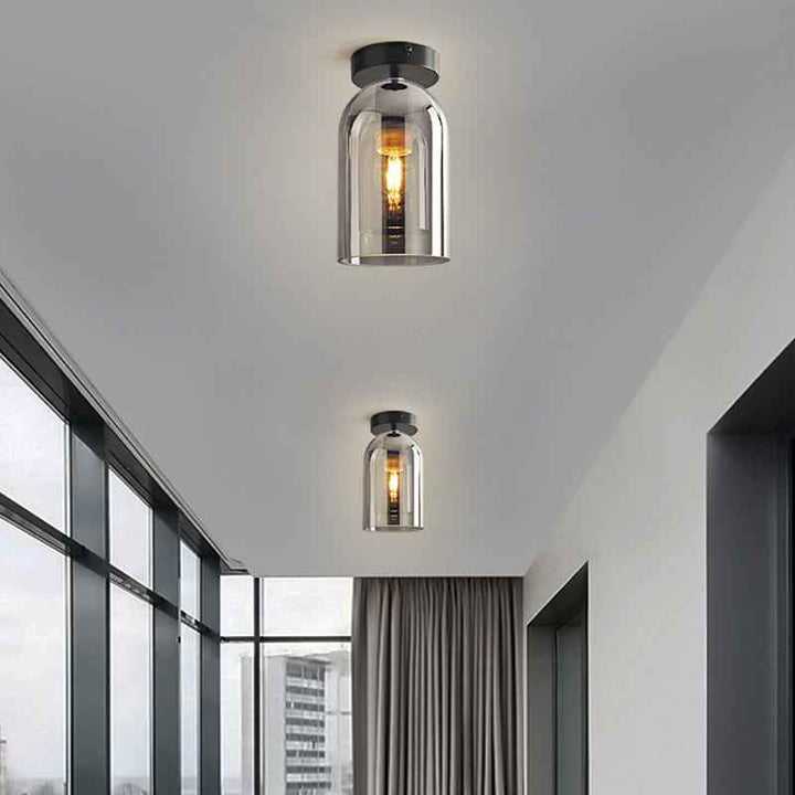 Plafonnier Arisha Verre Gris LED