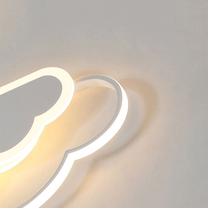 Arisha Plafonnier Nuage Moderne, Acrylique/Metal, Blanc/Rose, Chambre - Neutralighting