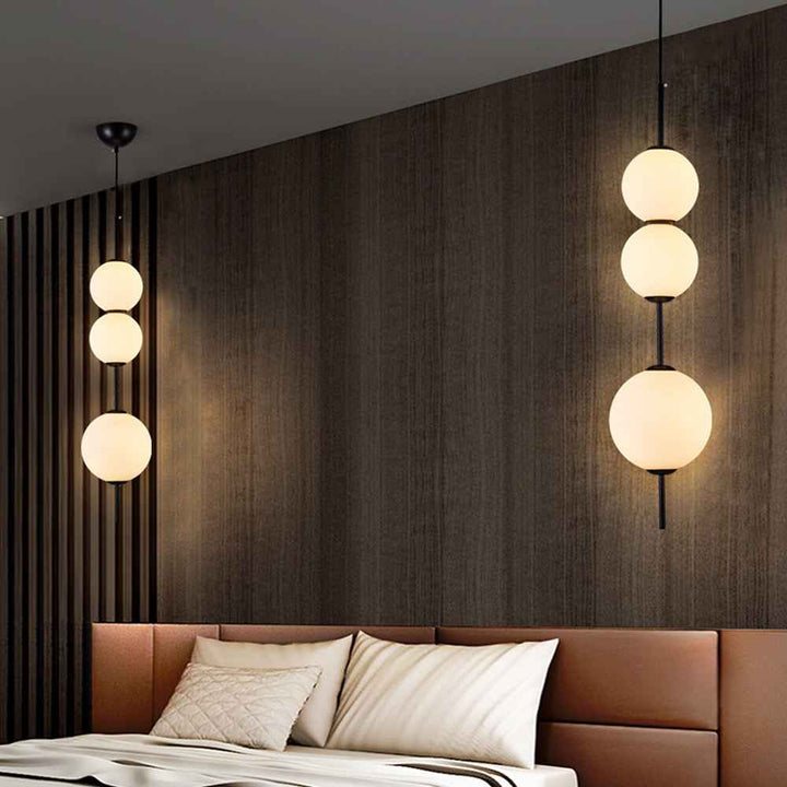 Valentina Luminaires Suspensions Bulle Moderne Simple Métal/Verre Noir Salon/Chambre à Coucher - Neutralighting